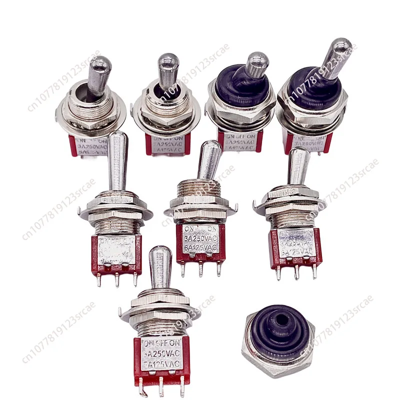 

5Pcs Red Big Head 12mm M12-MTS-102/103/202/203 3Pins 6Pins ON-ON ON-OFF-ON Toggle Switch Handle Length 12.5mm/18.5mm