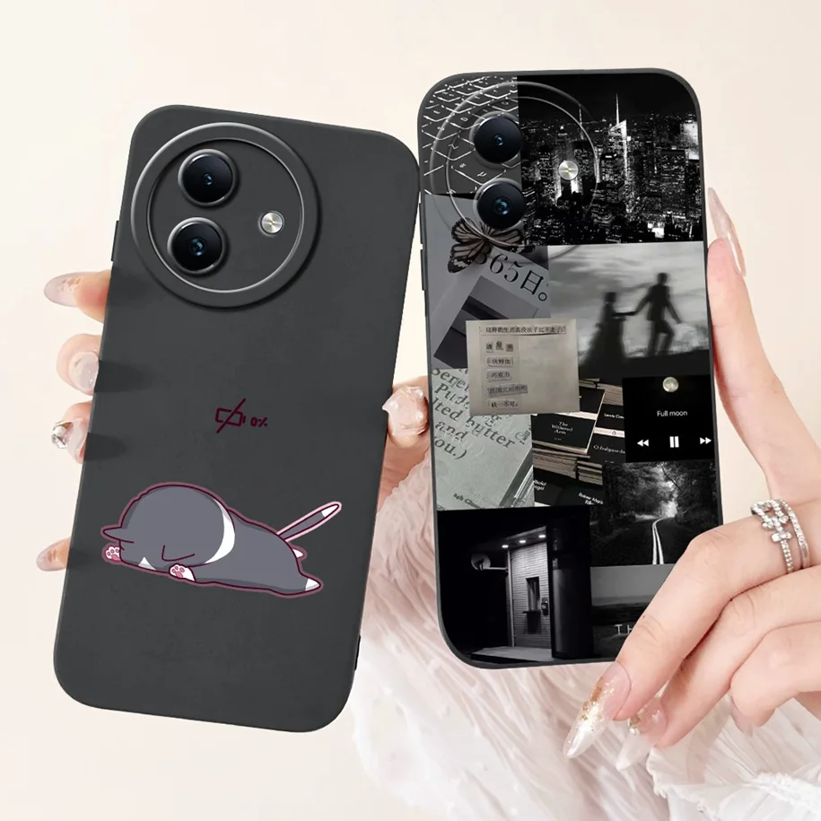 For Itel S24 Case S667LN Shockproof Cover Cute Rabbit Cartoon Soft Liquid Silicone Matte Phone Cases For ItelS24 2024 S 24 Funda