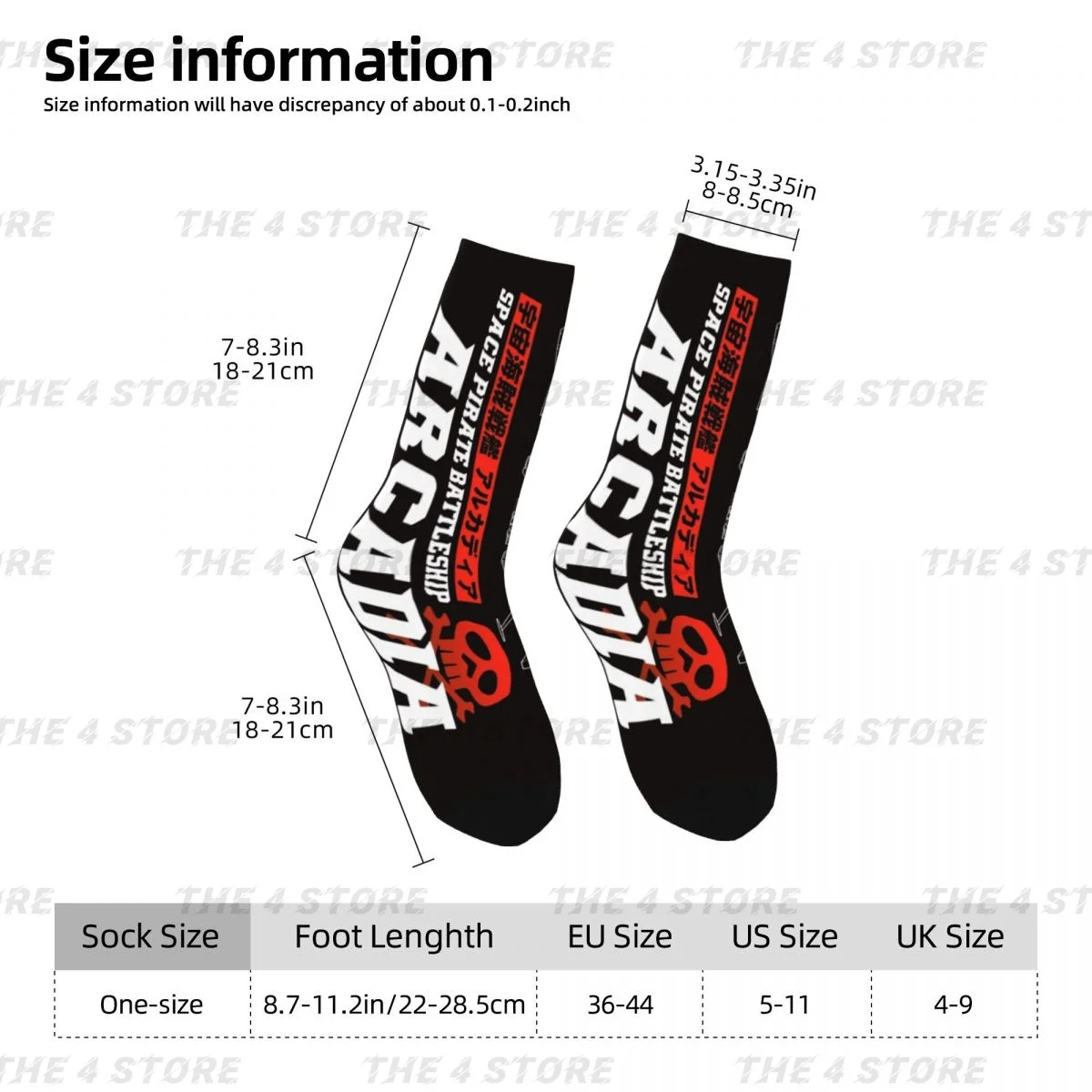 Pirate Battleship Albator High elasticity polyester fiber cosy Unisex Running Happy 3D color printing Socks