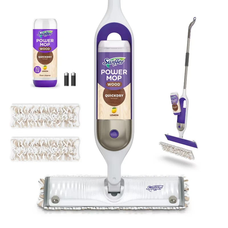 Swiffer Power Mop Wood Mop Kit for Wood Floor Cleaning Mop and Bucket  Mops Floor Cleaning   House Cleaning Products