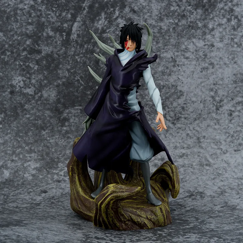 24cm Anime Naruto Figure Akatsuki Uchiha Obito Tobi Figure Battle Special Effects Scene Action Figure Model Toys Gift