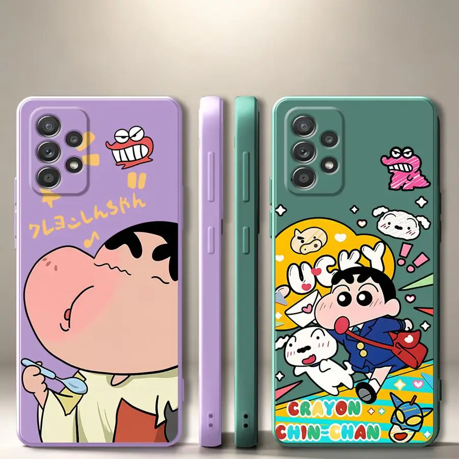Phone Cover Case for Samsung Galaxy A02s A06 A03 A05 A30s A20s A50 A56 A71 A73 A04 A53 Running C-Crayon S-Shinchans