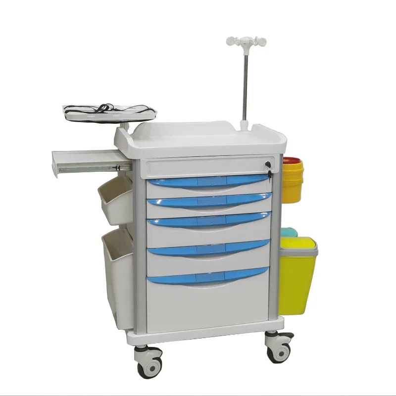 Medical emergency rescue trolley, medical type mobile instrument treatment, drug delivery, anesthesia infusion