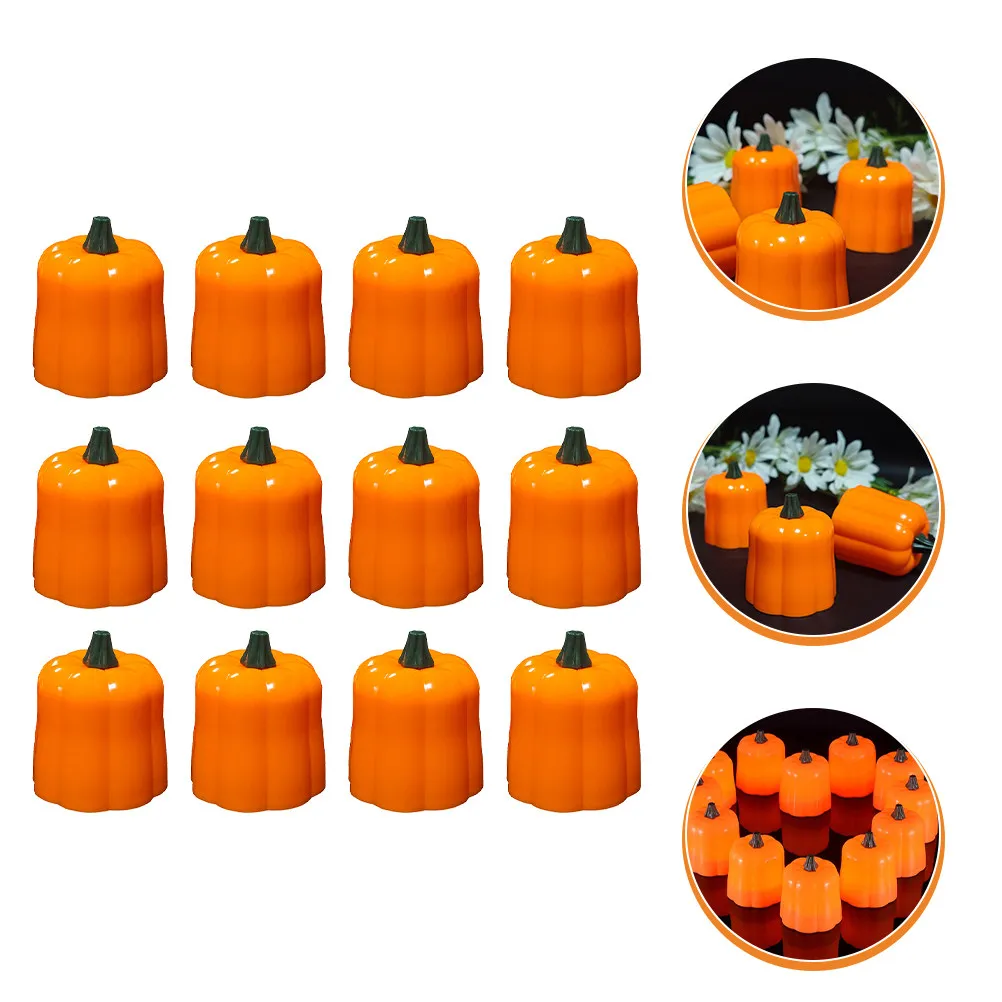 

12Pcs Halloween Pumpkin Lamp Decor Creative Plastic Pumpkin Light for Halloween Decoration Party Atmosphere Gift