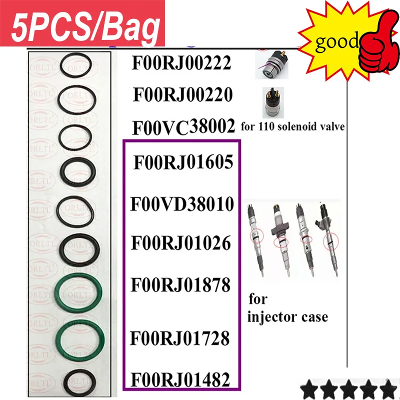 Sealing O Ring F00RJ00222 F00RJ00220 F00VC38002 F00RJ01605 F00VD38010 F00RJ01026 F00RJ01728 F00RJ01878 F00RJ01482 For BOSCH 5PC