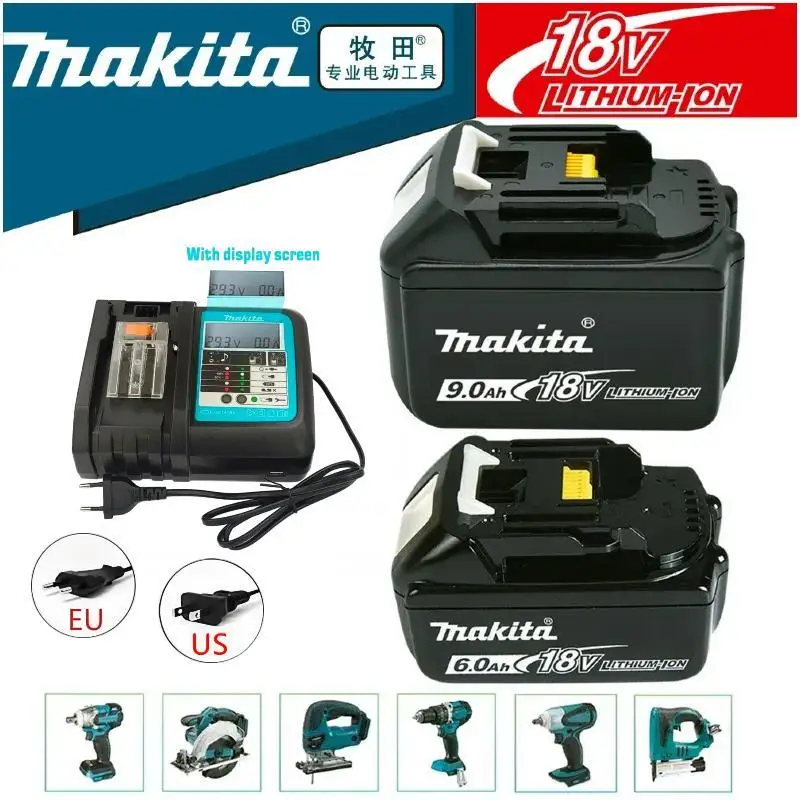 

Makita 18V 9AH 9000mAh Battery Rechargeable Li-ion Lithium-ion Batteries Charger for BL1860B BL1850 BL1830 BL1815 LXT400