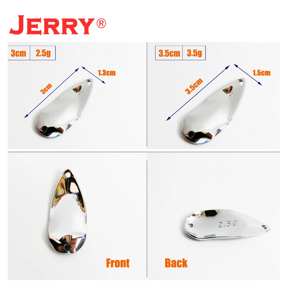 Señuelos tipo cuchara Jerry Cynosure para trucha – Plata sin pintar - imagen 2