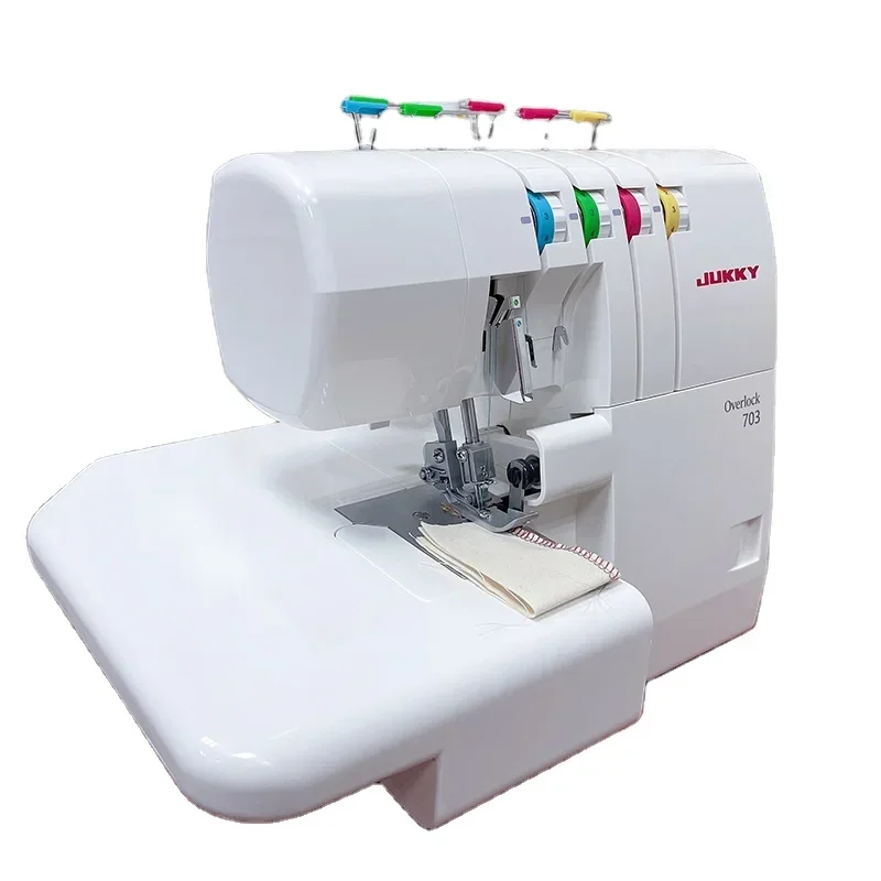 JK-703 High Quality Mini 4 thread domestic overlock sewing machine portable factory Apparel machinery NEW style for fabric