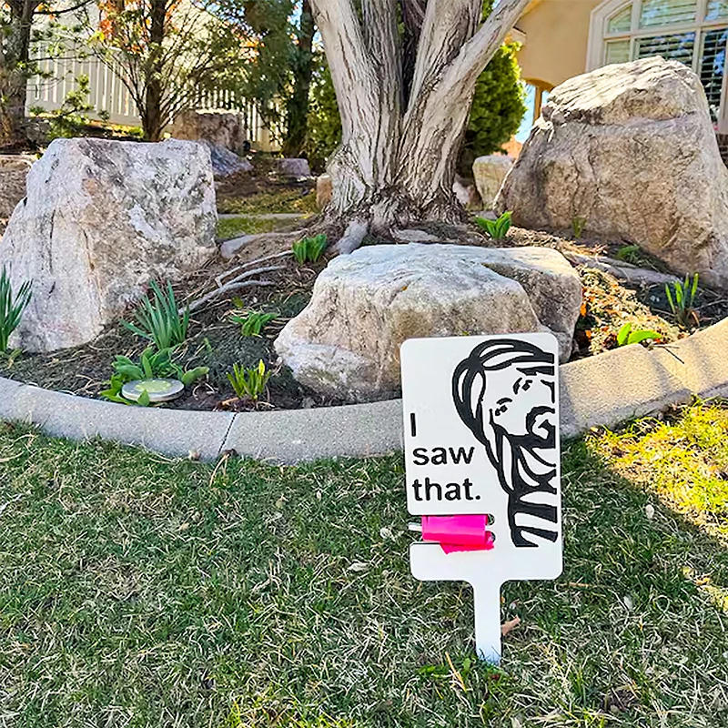 I Saw It Dog Poop Sign With Bag Holder Dog Sign Please Clean Up Your Pet Poop Fun Yard Insert Sign Funny Dog Poop Warning