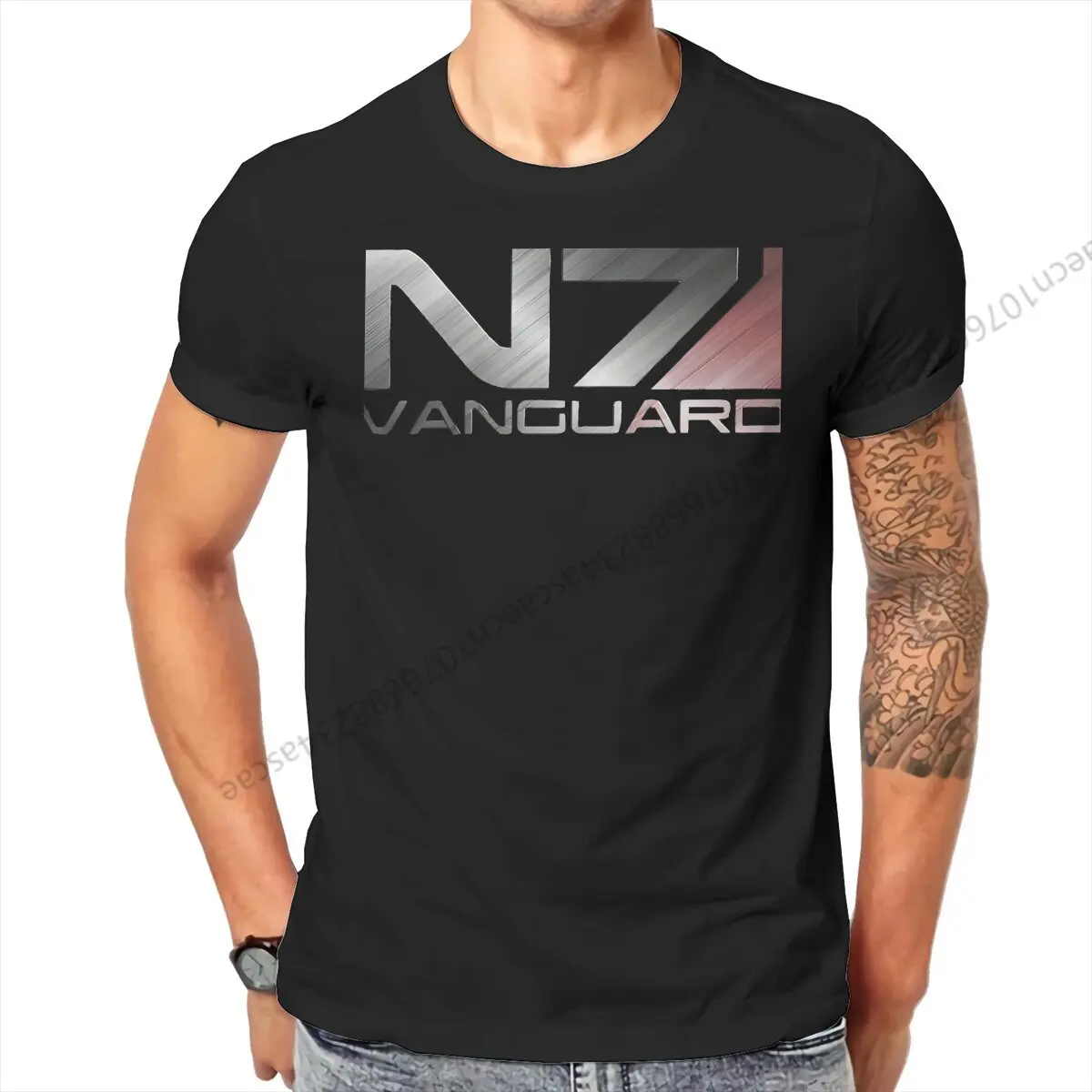 Mass Effect Metal Vanguard T Shirt Homme Men's Tshirt Cotton Men Tops