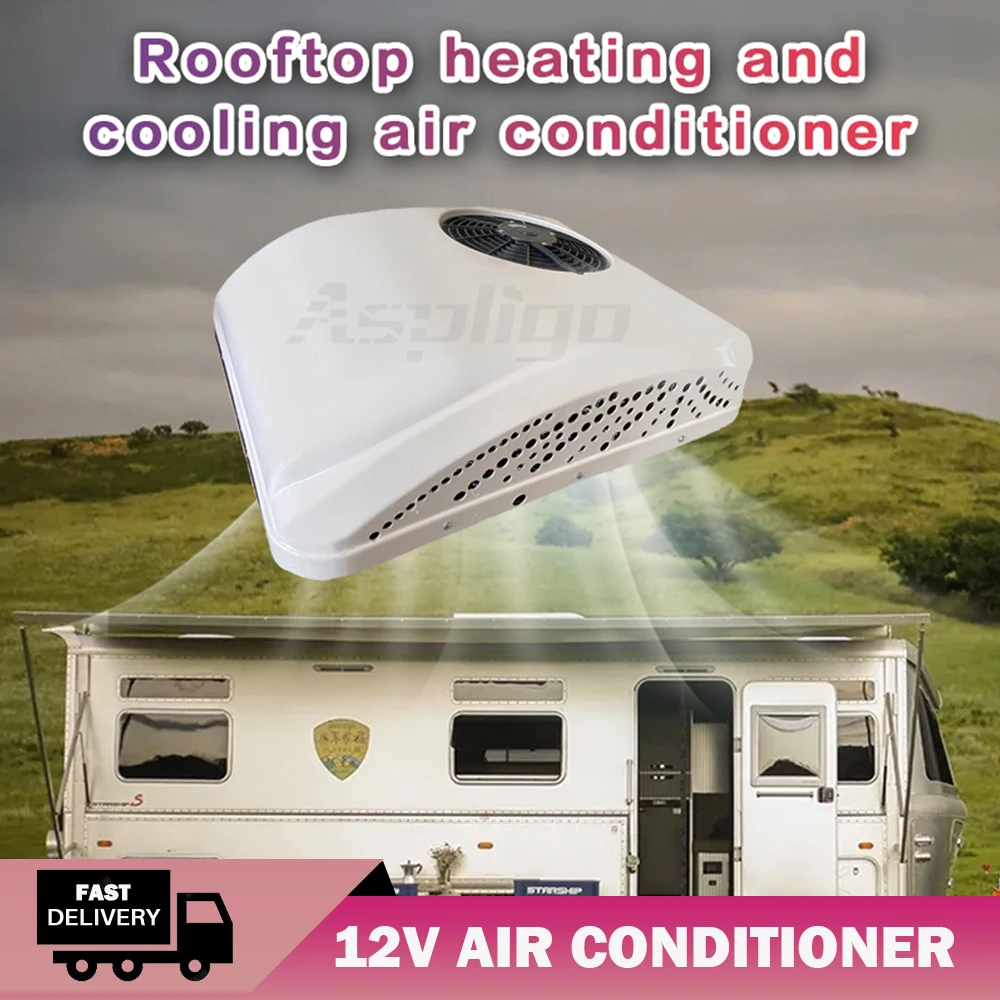 

Aspligo Heat and Cool RV Roof Air Conditioner 12V 24v Electric Parking Air Conditioning for Truck Camper Van Caravans Motorhome