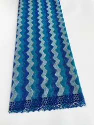 Super Neat Soft Aqua Cotton Lace Lurex Embroidery African Swiss Voile Fabric Modern Traditional Inspired Casual Occasional Wear