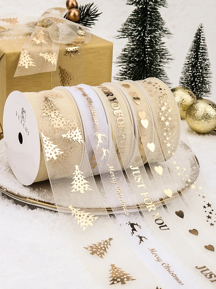 

10Yards/Roll Birthday Gift Box Packaging Ribbon Cake Bowknot Snow DIY Valentine Flower Wedding Decoration