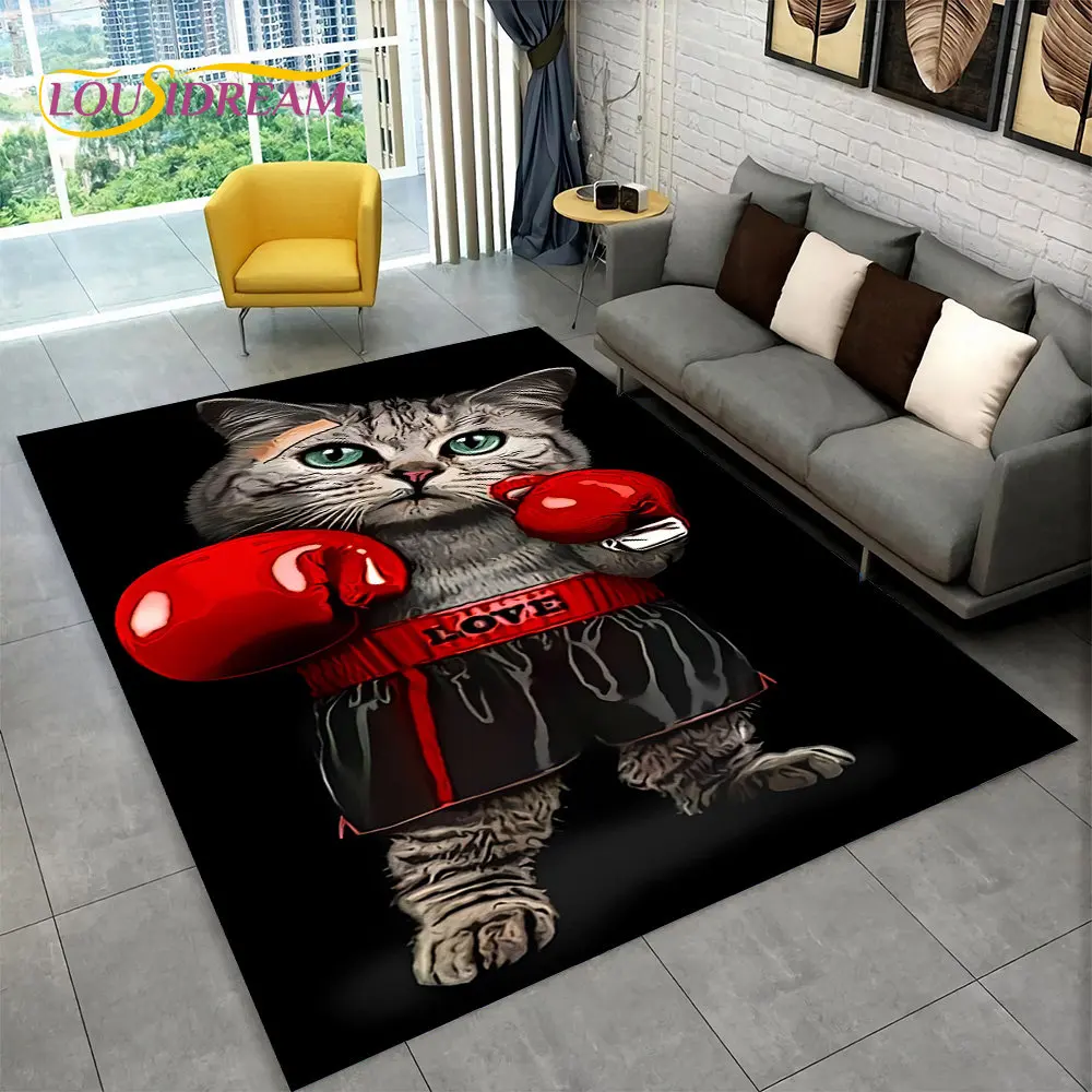 3D Cartoon Cute Cat Area Rug Large,Carpet Rug for Living Room Bedroom Sofa Doormat Kitchen Decoration,Child Non-slip Floor Mat