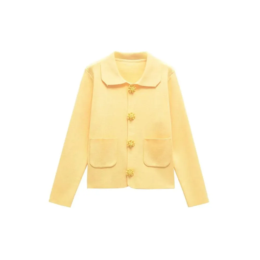 

Women's Faion Beaded Button Knit Cardigan Long Sweater Spring 2026 Other Material 00% Ladies Premium Knitted Outerwear