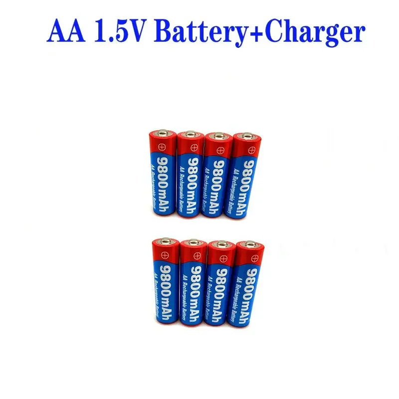 4-16pcs New Tag AA Battery 9800 Mah Rechargeable Battery AA 1.5 V Rechargeable New Alcalinas Drummey + Free Delivery