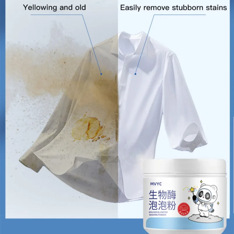 Biological enzyme bubble powder, laundry hand protection, stain removal, clothing protection, activa