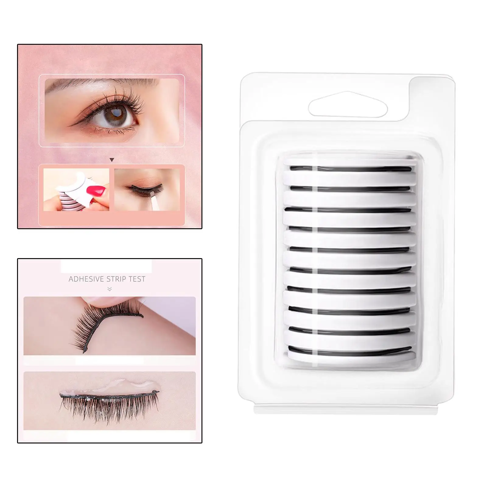 Self Adhesive Lash Strips Reusable Glue Free Natural False Eyelashes Kit Waterproof for Professional Makeup