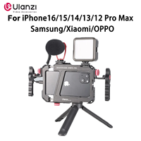 Ulanzi Lino Mobile Phone Cage Protective Shell Side Handle Drill Adap For iPhone16/15/14/13/12 Pro Max  Samsung Xiaomi OPPO