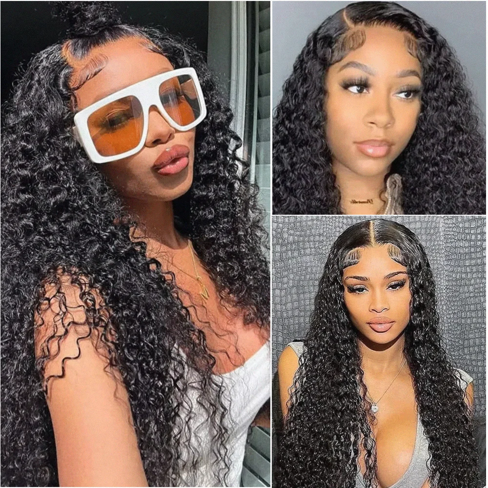 

Deep Wave 13x6 Hd Lace Frontal Wigs 200 Density Women Water Wave Curly 5x5 Glueless Lace Front Human Hair Ready To Go Wigs