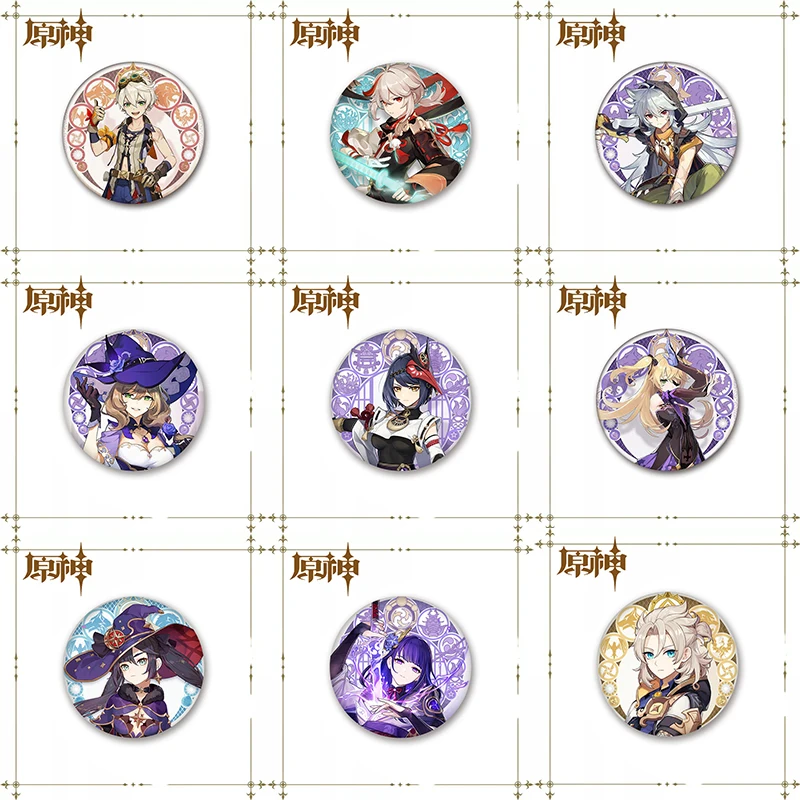 Impact Badge 58mm Diluc Xiao Hutao Ganyu Zhongli Klee Kaedehara Kazuha Tartaglia Game Cartoon Anime Character Brooch