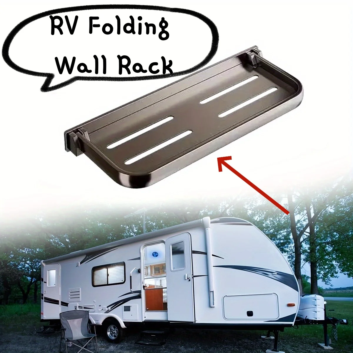 

RV Folding Wall Rack Collapsible Wall-Mounted Tray Van Organizer Sink Adjustable Caravan Motorhome Accessories Bathroom Shelve