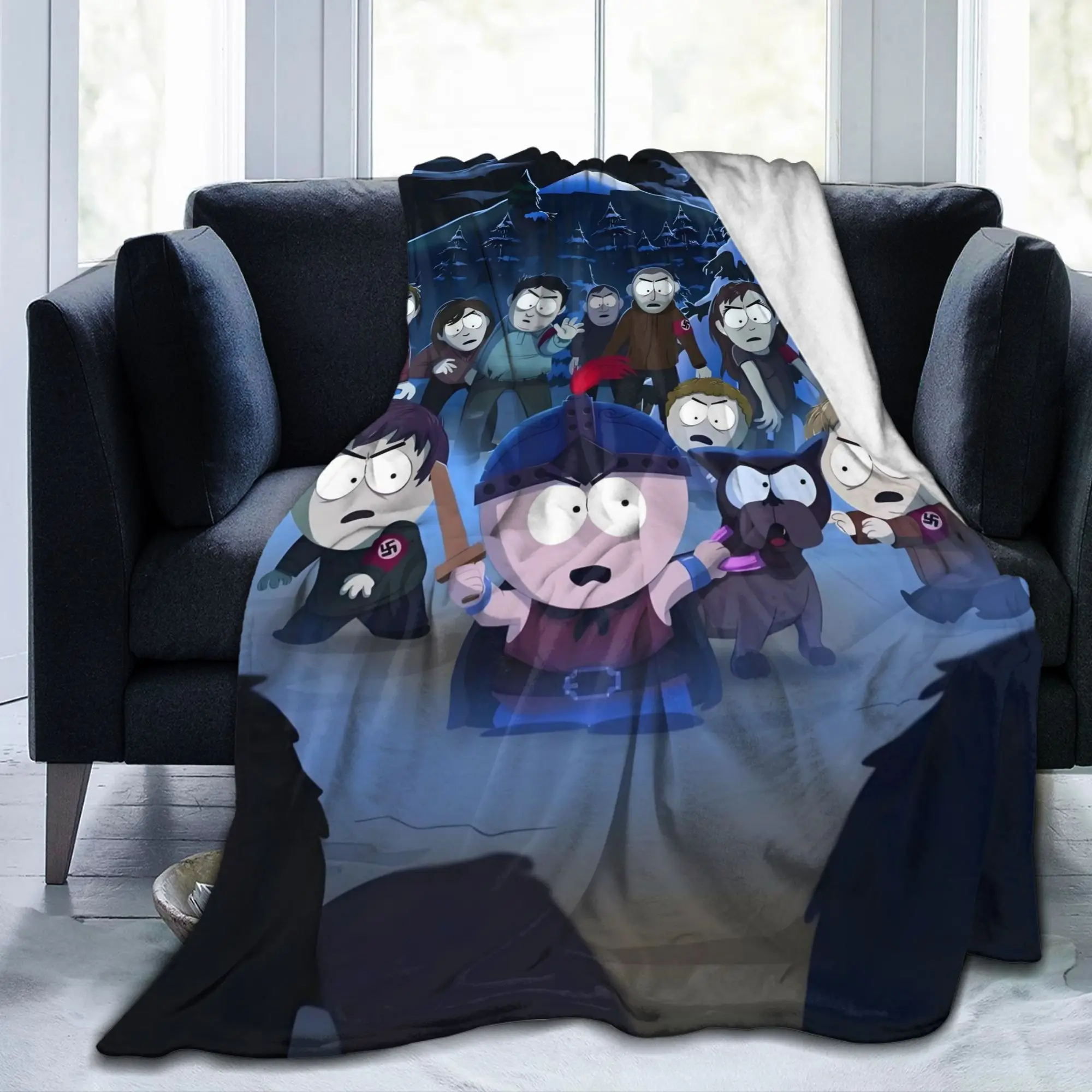 Custom Sofa Fleece South Parks Town Throw Blanket Warm Flannel The Stick Of Truth Blankets for Bed Travel Sofa Bedspreads