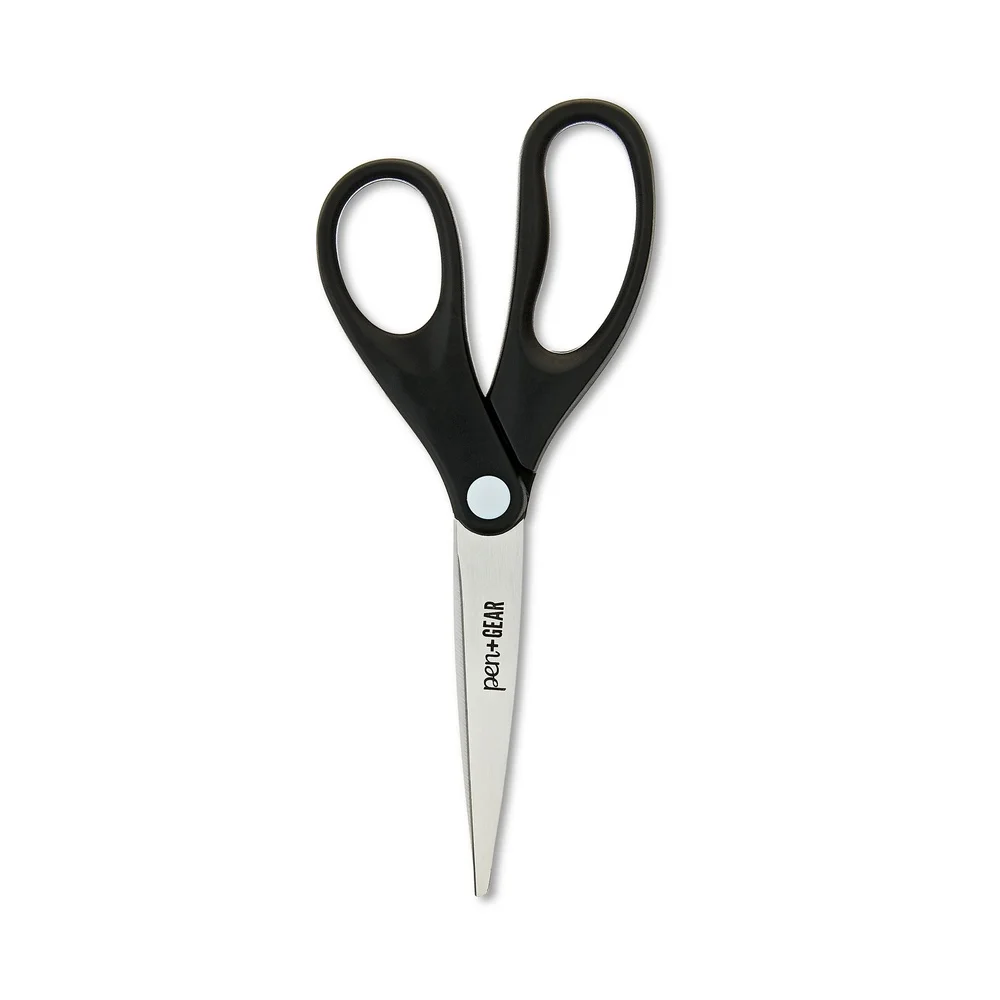 8-Inch All-Purpose Stainless Steel Scissors Home Office Crafting K-12 Classroom Durable Lightweight Kid Adult Friendly