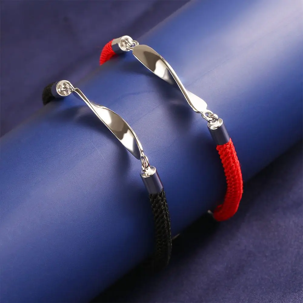 Jewelry Accessories Romantic Alloy Weaving Rope Forever Love Men Hand Rope Mobius Ring Couples Bracelets Friend Bracelet
