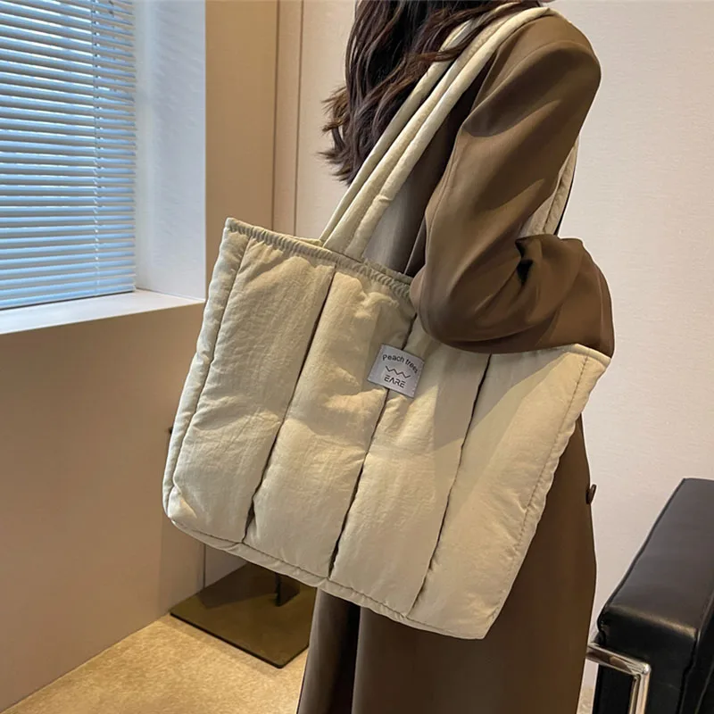 Large Capacity Bags for Women 2023 Autumn Winter Space cotton Single Shoulder Shopping bag Fashion Trend Handbag Ladies Totes