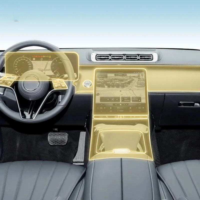 

For Mercedes Benz Class-S W223 2021-2024 ﻿Car Interior Center Console Transparent TPU Protective Film Anti-scratch Sticker