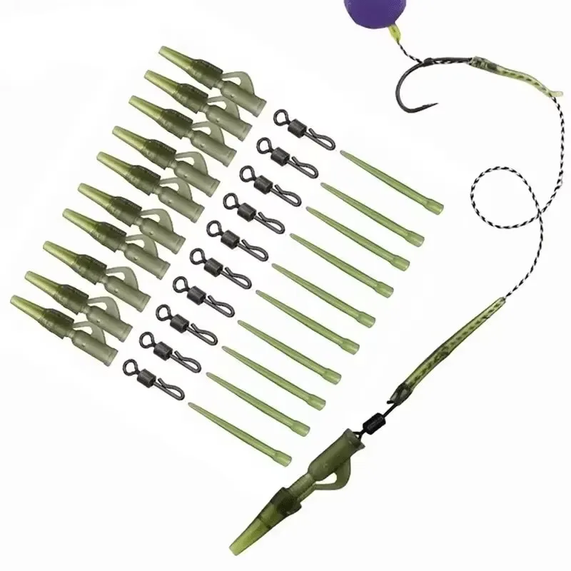 1/2/3/5sets Carp Fishing Accessories Lead Clip Quick Change Swivel Tail Rubber Anti Tangle Sleeves for Carp Rigs Fishing Tackle