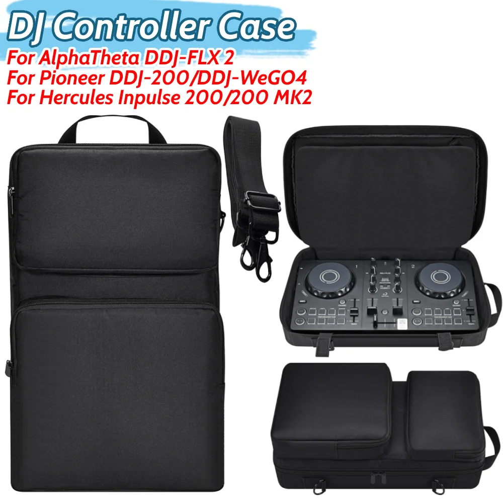 DJ Controller Case DJ Travel Carrying Bag for Pioneer DDJ-200/DDJ-WeGO4 for Hercules Inpulse 200/200 MK2 for AlphaTheta DDJ-FLX2