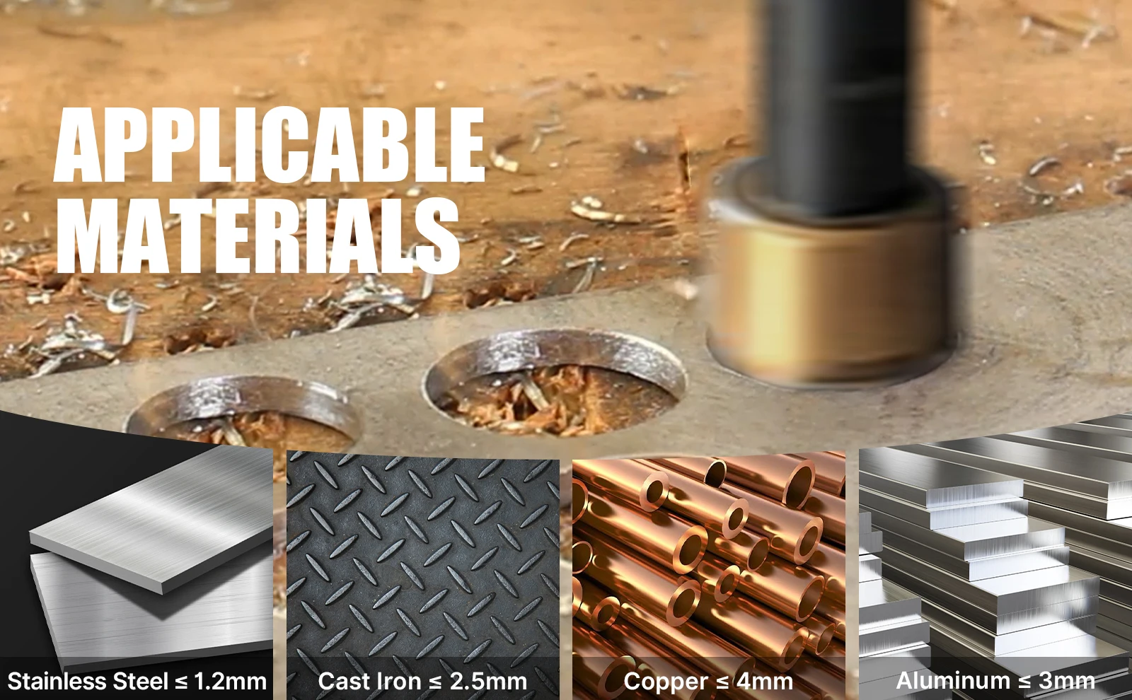 12-100mm HSS Titanium Coated Hole Saw Drill Bit For Stainless Aluminum Alloy Metal With Pilot Drill High Speed Steel Drill Bits