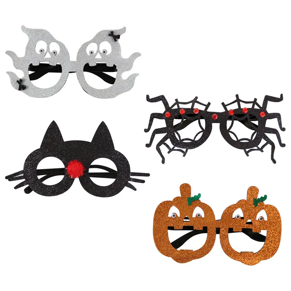 

4Pcs Halloween Decorative Eyeglasses Lightweight Cosplay Party Props Funny Festival Photo Glasses Creative Halloween Accessories