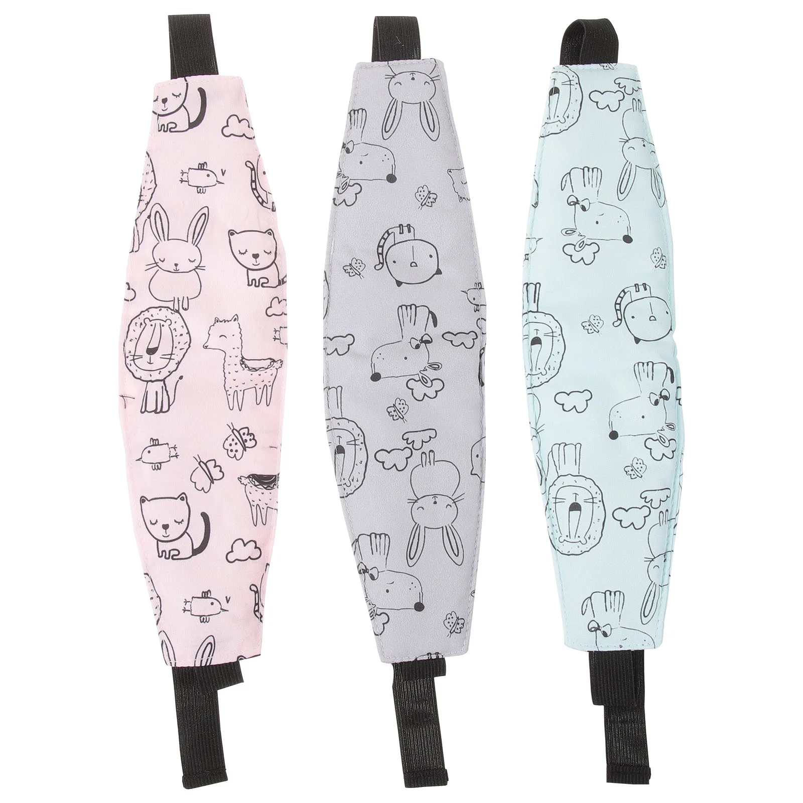 3 Pcs Baby Stroller Safety Seat Strap Toddler Sleep Head Support for Car Band Seats Animal Pure Cotton Sleeping Essential Child