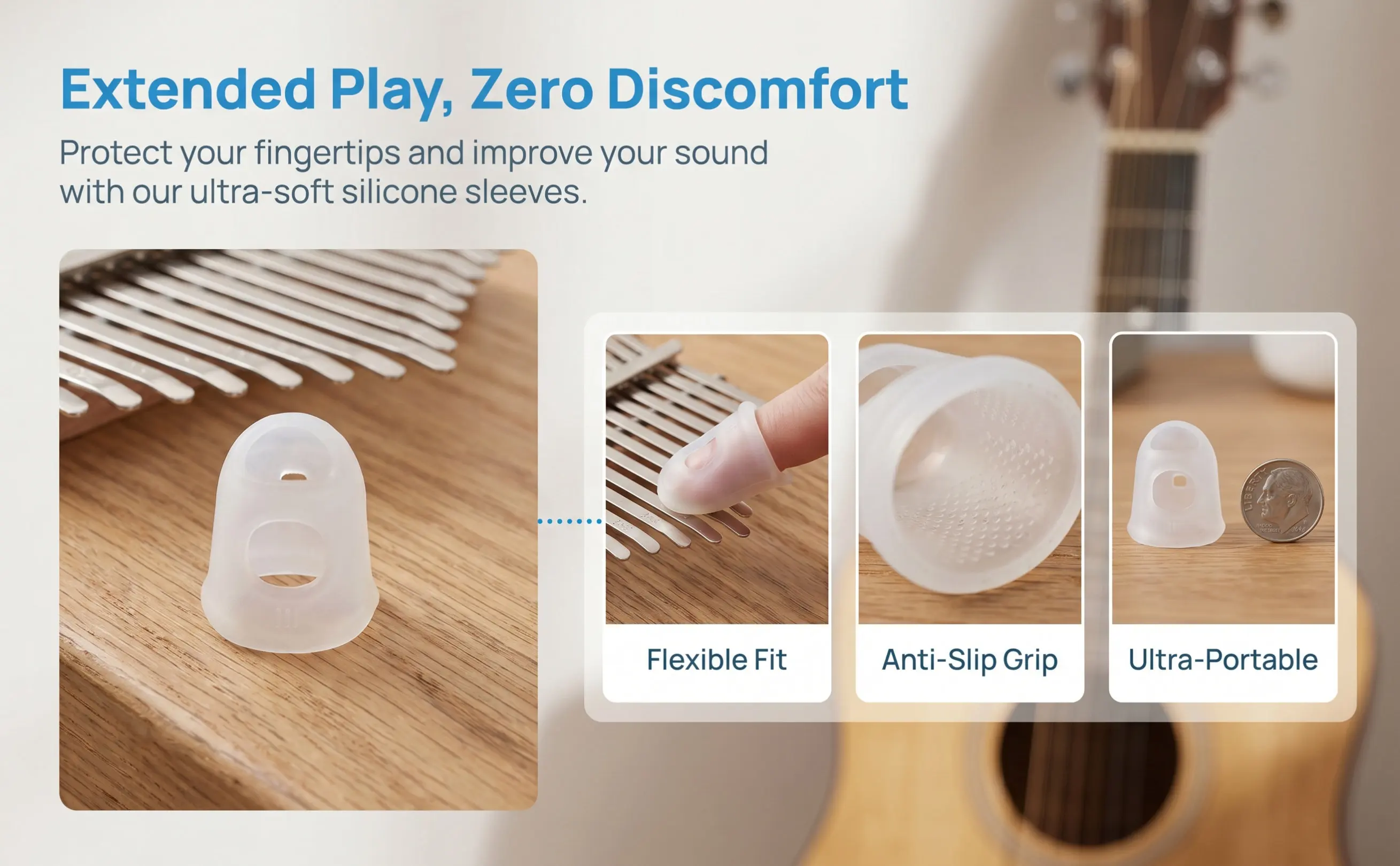 10Pcs Kalimba Finger Protection Covers Premium Silicone Thumb Protectors Comfortable Supple Fingertip Guards for Thumb Piano