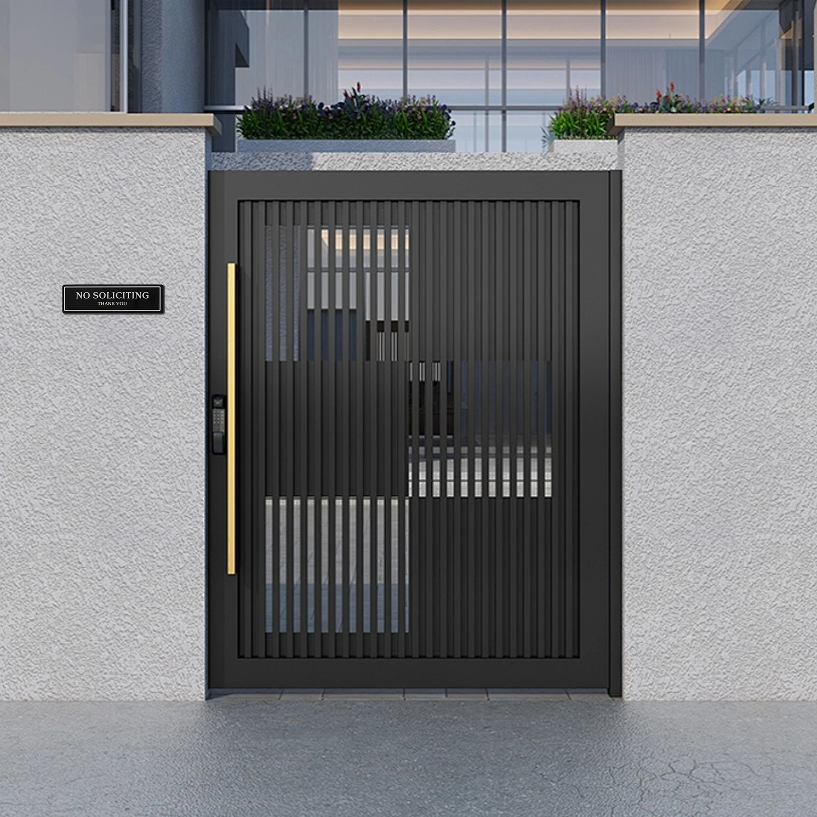 

No Soliciting Sign For Home Acrylic Door Wall Business Office Black Weather Resistant Easy Install Warning Reminder