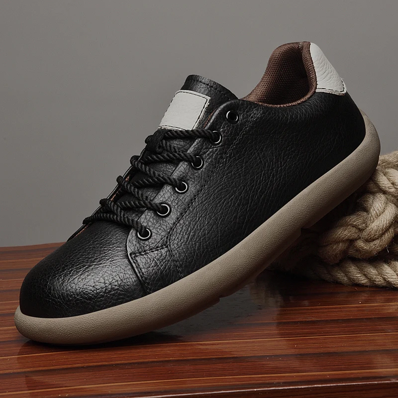 

Men's Leather Casual Shoes Brown Designer Handmade Business Formal Shoes for Man Outdoor Cowhide Oxford Big Toe Shoes Size:38-45