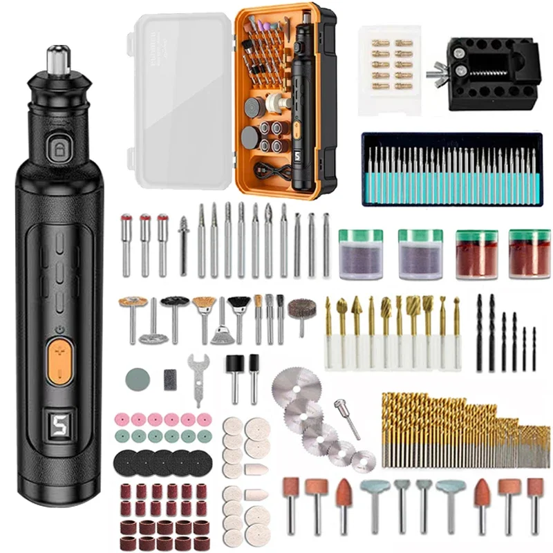 Minitaladro inalámbrico con USB, herramienta rotativa de 17000 rpm, bolígrafo de grabado Dremel, taladro eléctrico inalámbrico con accesorios, juego de bricolaje
