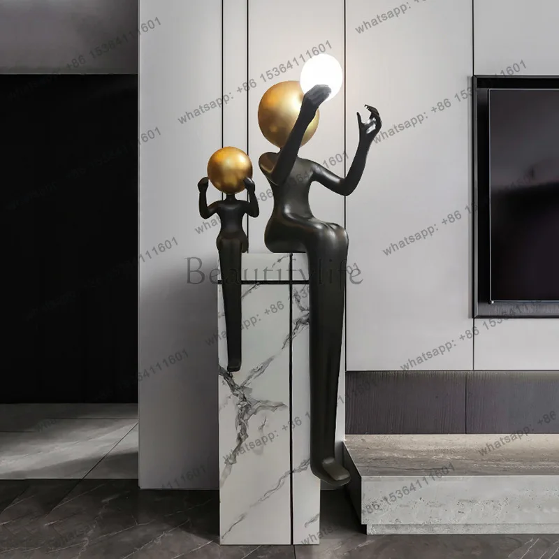 LS Art Humanoide Skulptur Bodenornament Wohnzimmer Sofa Designer Kreative Vertikale Dekoration Modern