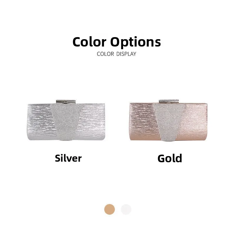 حقيبة يد بسلسلة مدمجة من Ele Diamond حقيبة عشاء الزفاف حقيبة صغيرة فاخرة للنساء حقيبة كتف من جلد البولي يوريثان #3