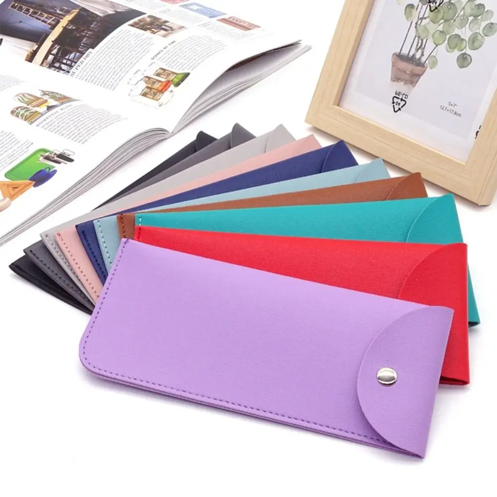 กระเป๋าใส่แว่นตาแบบเรียบง่าย กระเป๋าใส่แว่นกันแดดหนัง PU นุ่ม ซองใส่แว่นตาสำหรับผู้หญิงและผู้ชาย