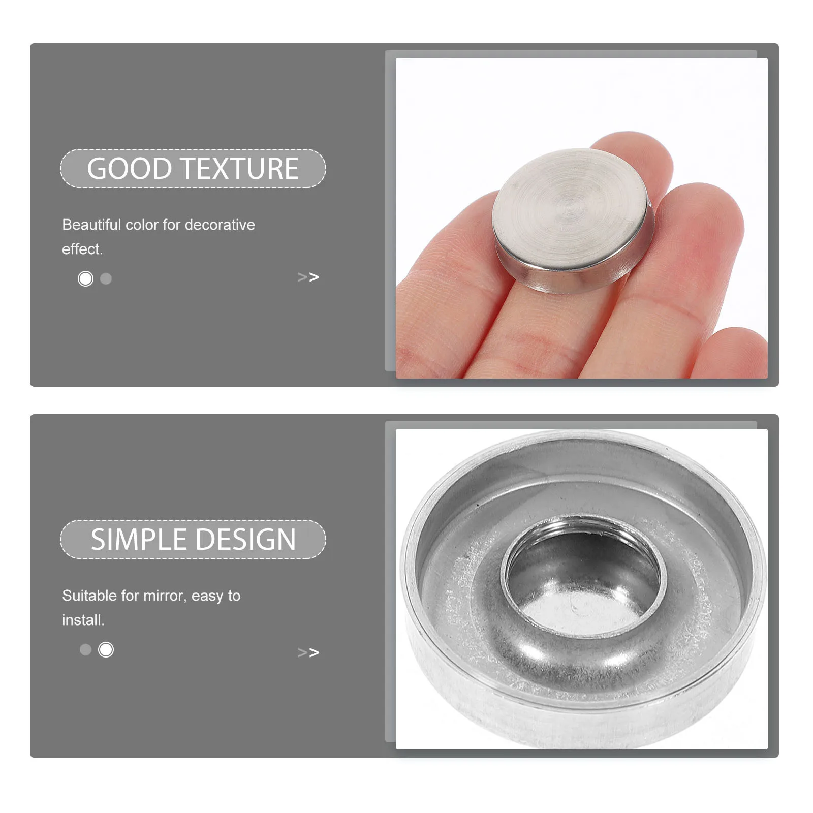 

20Pcs Stainless Steel Mirror Screw Caps Decorative Glass Fixing Nails Sign Holder Mounting Hardware for Indoor Outdoor Use