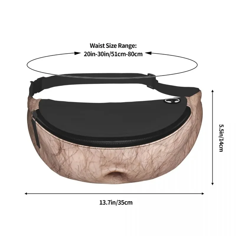 Novelty PU Fake Belly Waist Bag Zipper Closure Dad Bag Funny Prank Fanny Pack for Party Gag Gift image 5