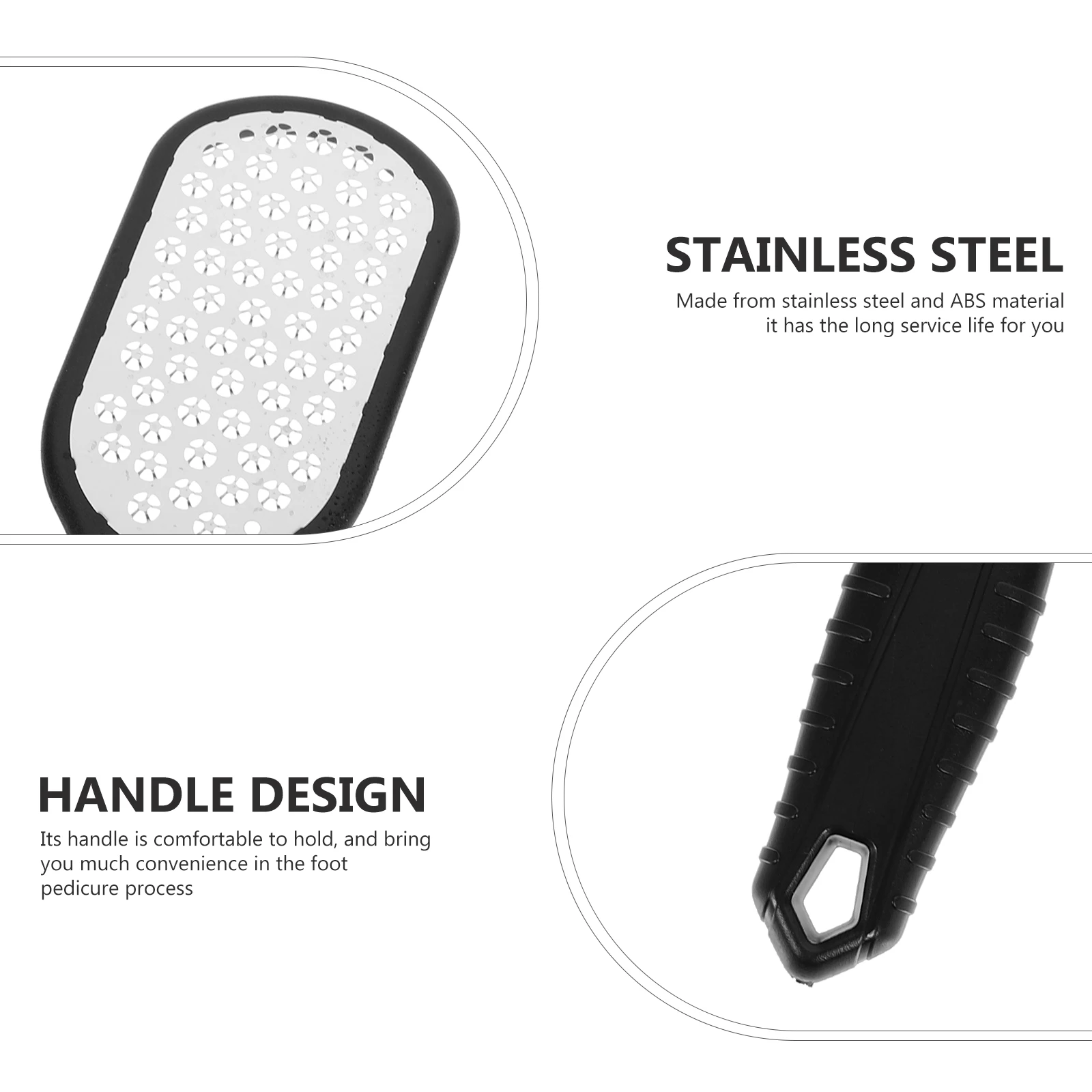 

2Pcs Stainless Steel Foot File Handheld Callus Remover Tool for Dead Skin Pedicure Kit Nail Care Grinder