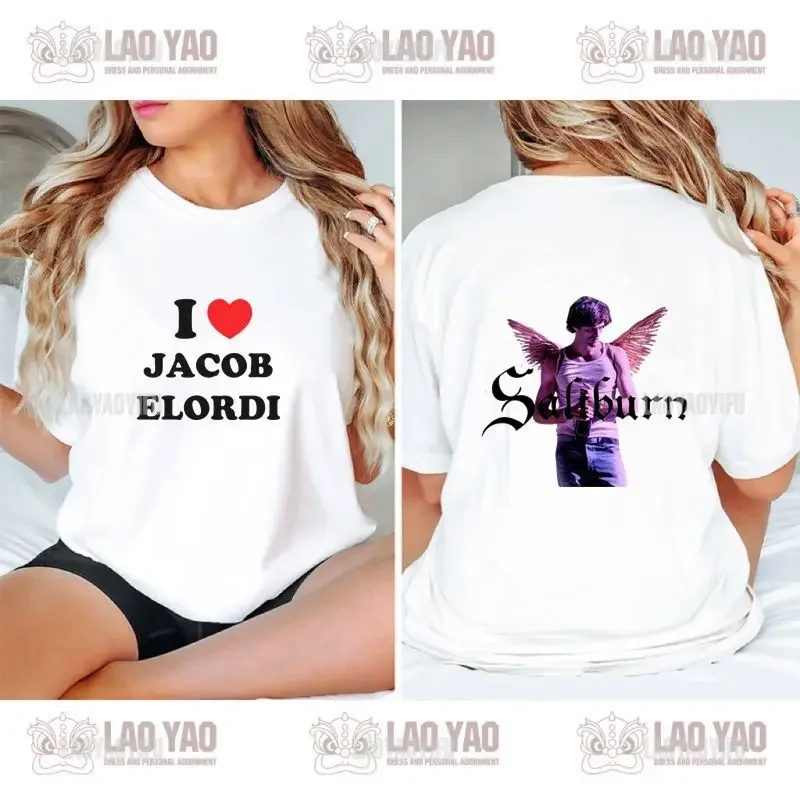 Jacob Elordi Time Tour T-shirt Fan Gift Shirt Short sleeve round neck Harajuku Fashion male-female top