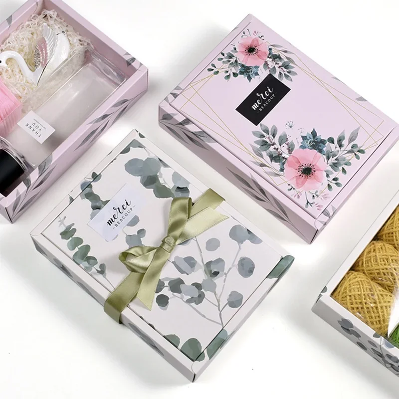 Flower Pink Boxes for Packaging Gifts Soap Box Packaging Wedding Gifts for Guest Christmas Gift Box Cajas de Carton 20pcs/lot