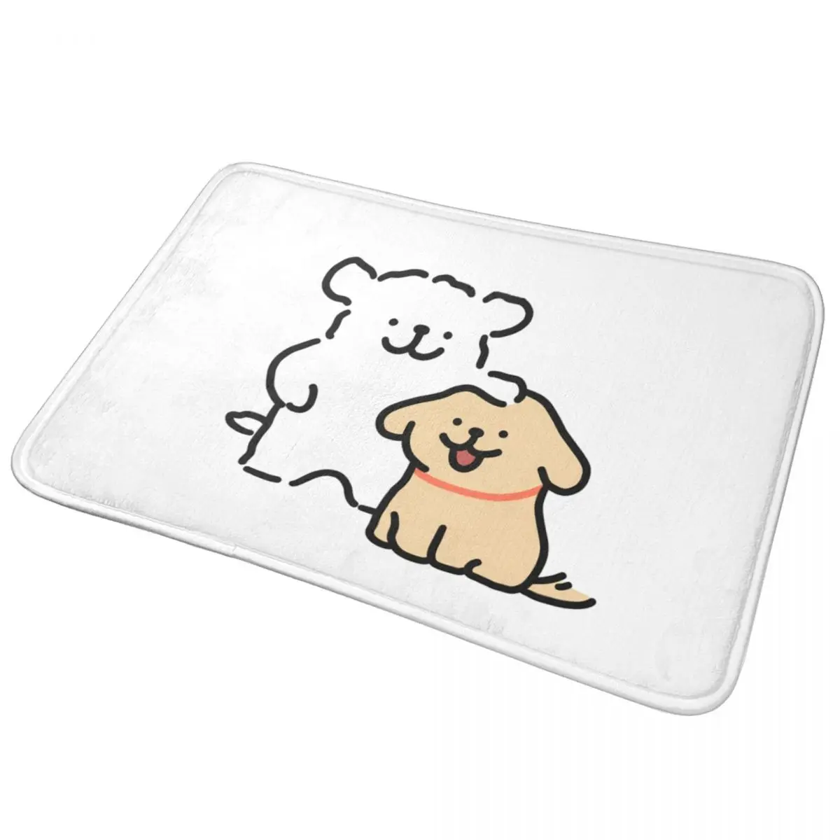 Cute Line Puppies Maltese Floor Mat Kitchen Shower Door Gold Retriever Bath Mat Dry Bathroom Rug Protective Non-slip Toilet Mat