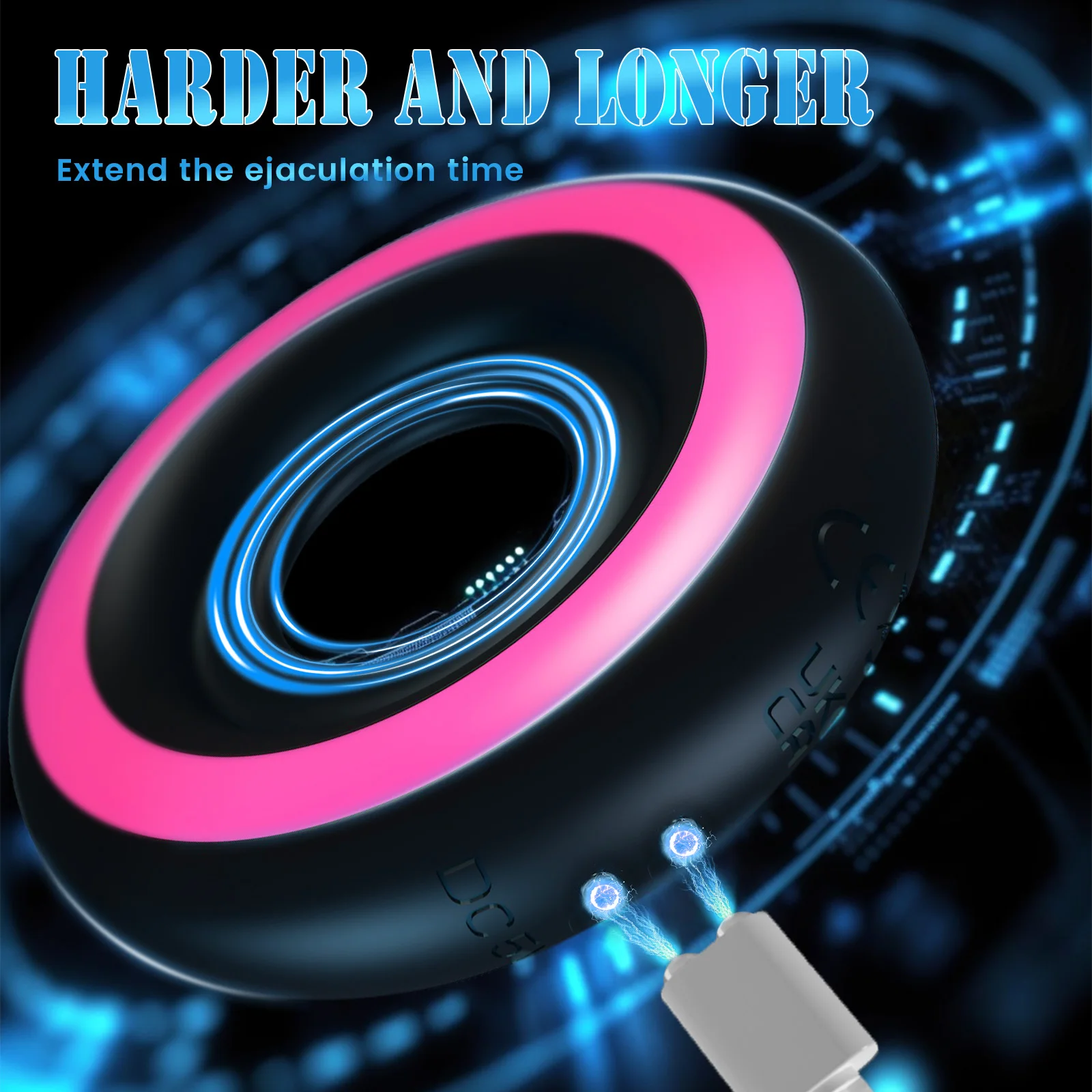 خاتم القضيب خاتم القضيب الانتصاب تعزيز تهتز حلقة القضيب العفة قفص محفز تأخير القذف الجنس لعب الكبار للرجال